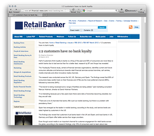 1:2 customers have no bank loyalty