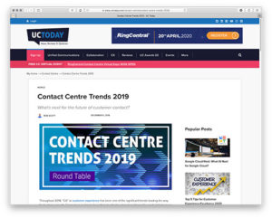 Contact Centre Trends 2019